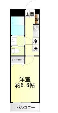 スピカハイツ弘明寺(1K/3階)の間取り写真