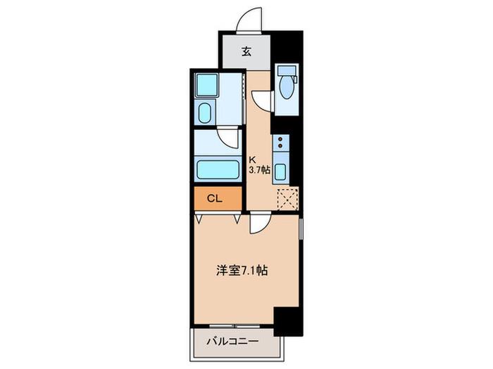 ファスティーナ本陣(1K/5階)の間取り写真