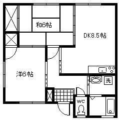 コーポ野崎(2DK/1階)の間取り写真
