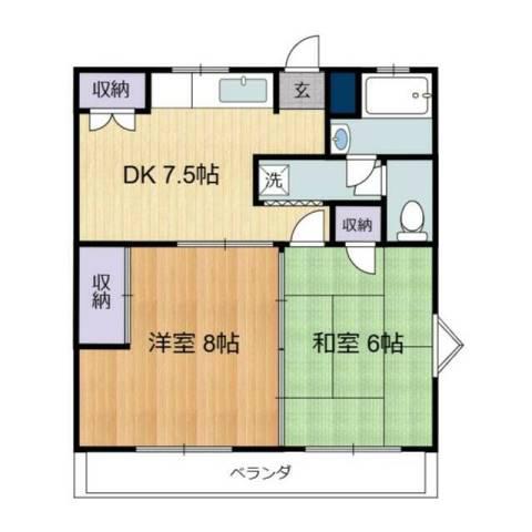 内田マンションⅠ(2DK/1階)の間取り写真