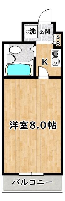メイウール姫里(1K/4階)の間取り写真