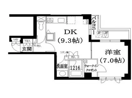 ジョイシティ中野(1DK/1階)の間取り写真