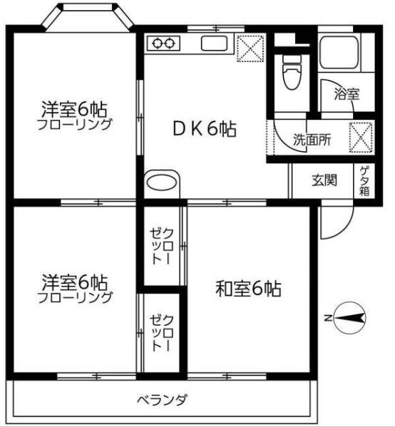 大光マンション(3DK/3階)の間取り写真