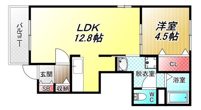 コーポ桜(1LDK/1階)の間取り写真