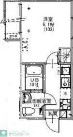KEIAI RESIDENCE せんげん台VII(1K/1階)の間取り写真