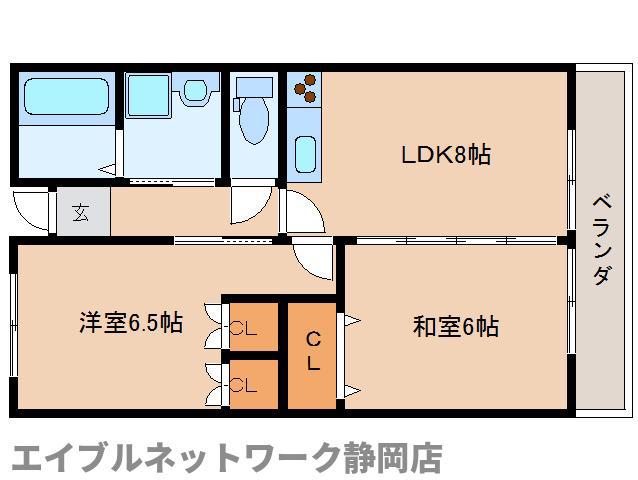 サン・イースト東草深(2LDK/2階)の間取り写真