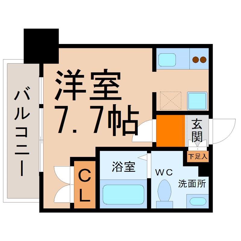 ライブコート丸の内(ワンルーム/11階)の間取り写真
