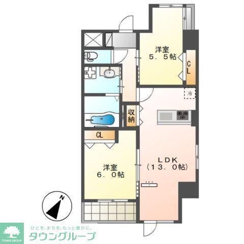 アーバンパレス(2LDK/10階)の間取り写真