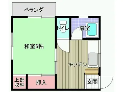 ハイムさくら(1K/2階)の間取り写真
