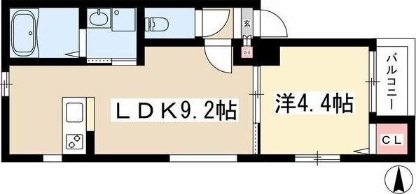 ESPRE HIGASHIBETSUIN (1LDK/4階)の間取り写真