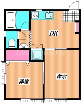 メゾンイグレック(2DK/2階)の間取り写真