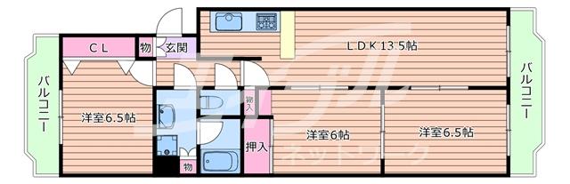 ルミネ・サワ(3LDK/2階)の間取り写真