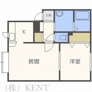 メゾンロワジール(1LDK/2階)の間取り写真