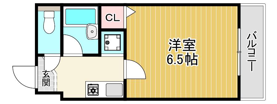 ソレイユ(1K/2階)の間取り写真