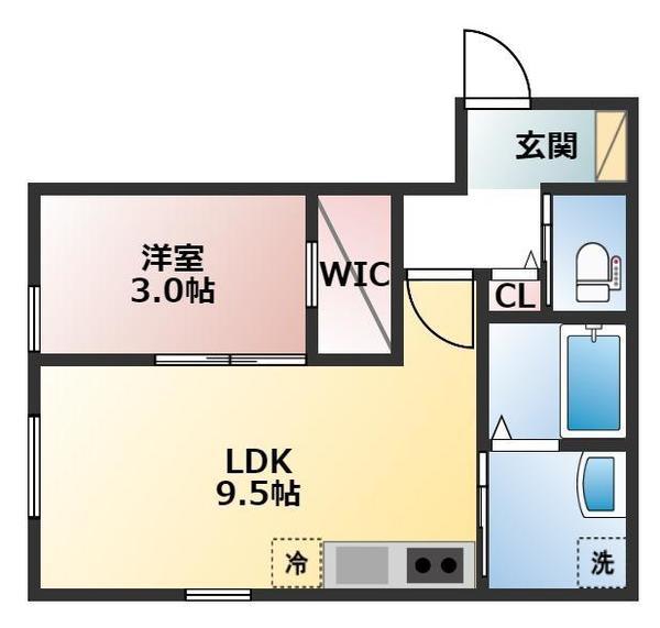 M CUBE(1LDK/1階)の間取り写真