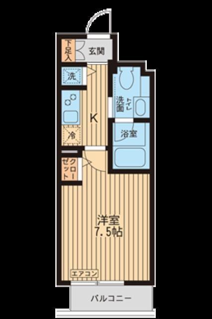 KDXレジデンス入谷(1K/5階)の間取り写真