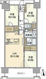 ドレッセ横浜十日市場サニーテラス(3LDK/13階)の間取り写真