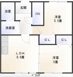 日映マンションIII(2LDK/9階)の間取り写真