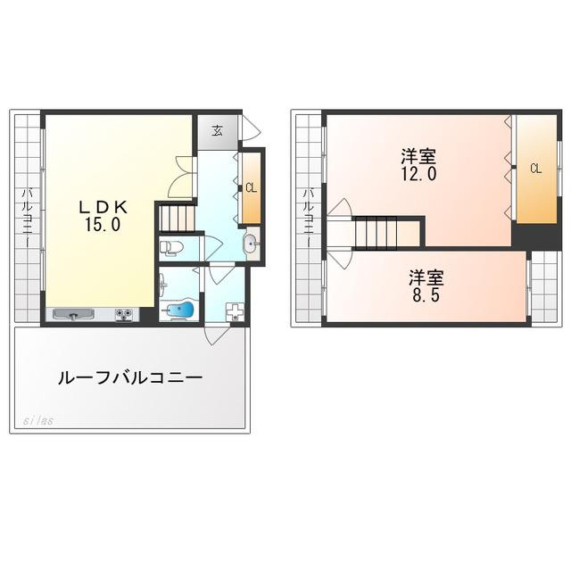 プレステージ13番館(2LDK/10階)の間取り写真