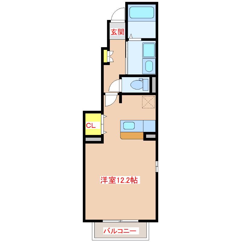 VILLASUNLIT(ワンルーム/1階)の間取り写真