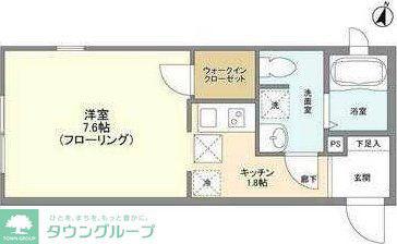 ミルクリーク(1K/1階)の間取り写真