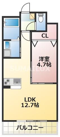 SPRING長嶺南(1LDK/1階)の間取り写真