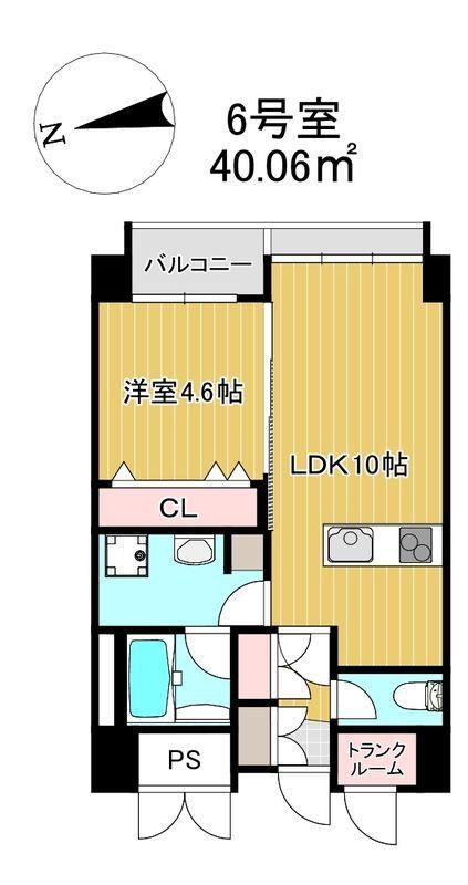 PAXレジデンス(1LDK/5階)の間取り写真