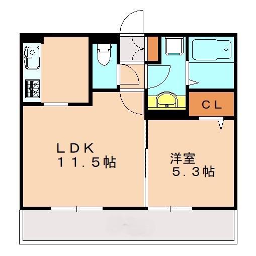 POLONIA KOKURA-KITA(1LDK/2階)の間取り写真