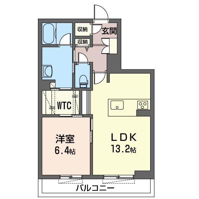 ヴィラ フェリシア(1LDK/2階)の間取り写真