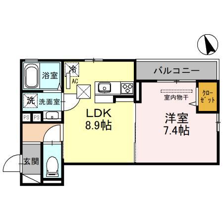 RハイツIII(1LDK/3階)の間取り写真
