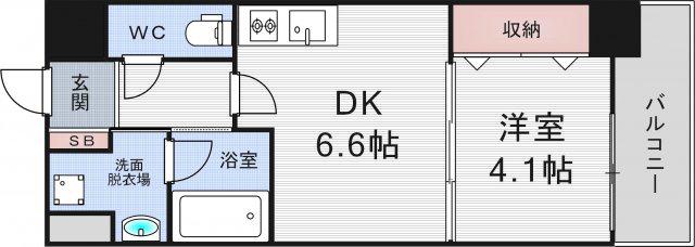 アザレア梅田(1DK/7階)の間取り写真