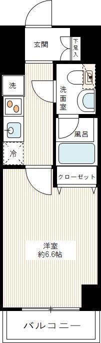 GENOVIA横浜関内SKYGARDEN(1K/9階)の間取り写真