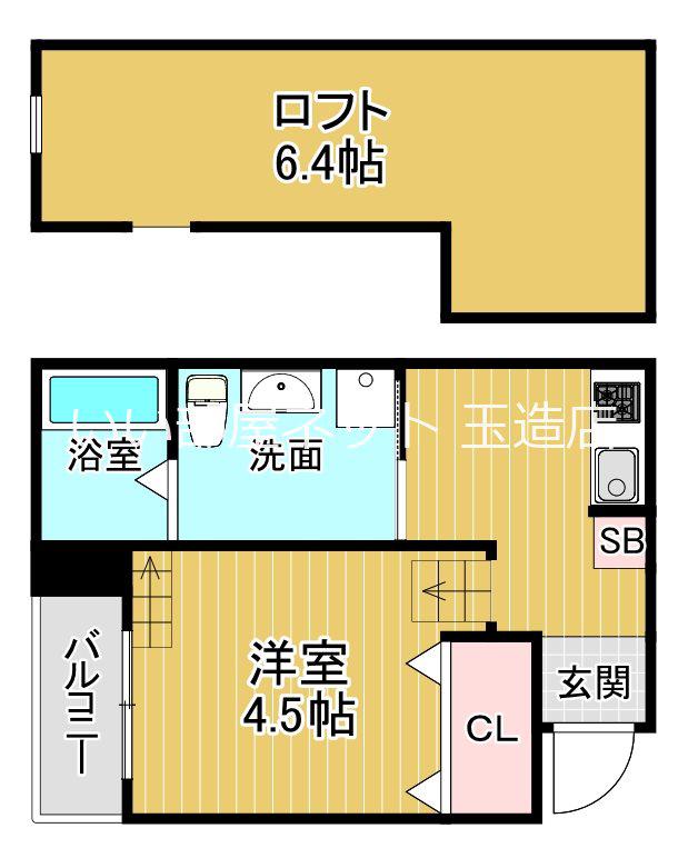 LUNA北巽STA(1K/2階)の間取り写真