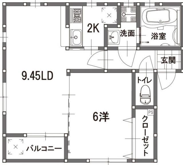 REVE フレール(1LDK/2階)の間取り写真