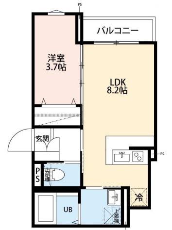 ROBOT HOME 稲毛東(1LDK/2階)の間取り写真