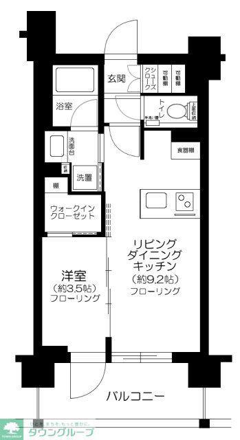 クリオラベルヴィ市ヶ谷(1LDK/4階)の間取り写真