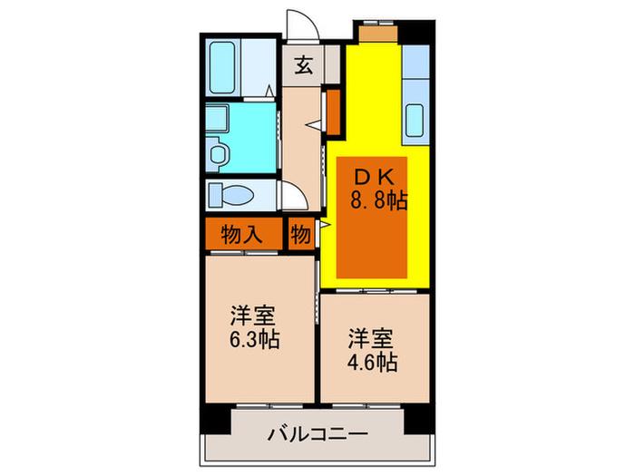 OPH北千里駅前 4(2DK/12階)の間取り写真