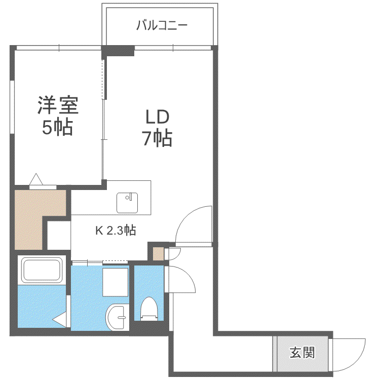 フェスタリア札幌(1LDK/3階)の間取り写真