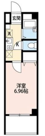アンプルールフェール槙(1K/2階)の間取り写真