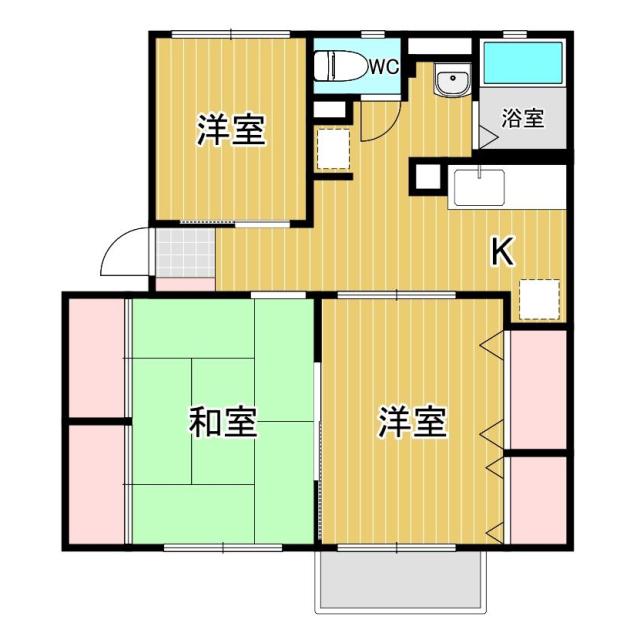 ソファレイトウA棟(3K/1階)の間取り写真