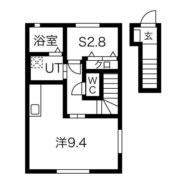 ルーブル大沼II(ワンルーム/2階)の間取り写真