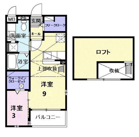 ヴィラ ブライト(1LDK/2階)の間取り写真