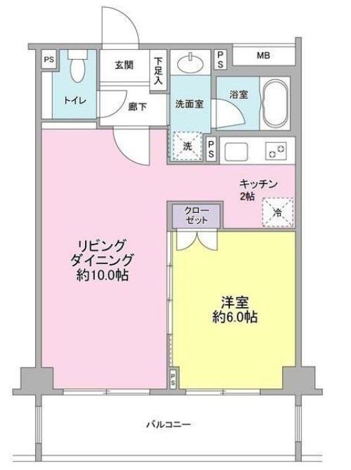 ベル・ソレイユ(1LDK/1階)の間取り写真