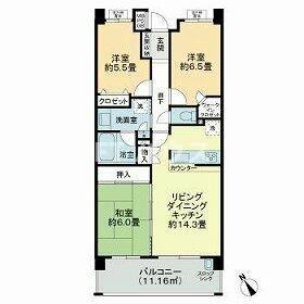 ライオンズマンション幕張セントパークス(3LDK/4階)の間取り写真