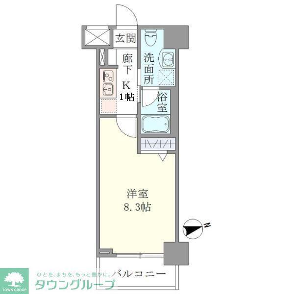COURS(1K/9階)の間取り写真