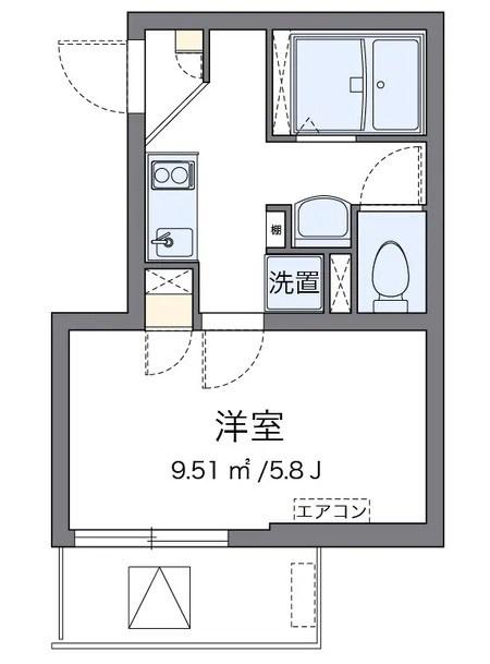 クレイノKOMOHANA(1K/1階)の間取り写真