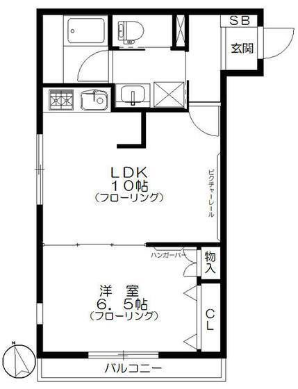 ヴィラ デル ソル 高円寺(1LDK/3階)の間取り写真