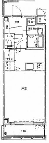 GRAN FELICE(1K/2階)の間取り写真