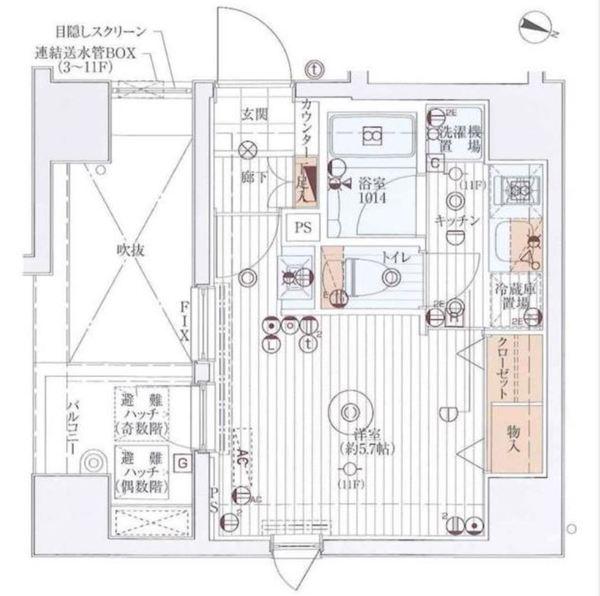 ブライズ森下リベラ(1K/9階)の間取り写真
