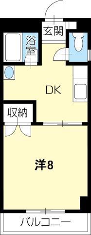 グリーンハイツ蔵本(1K/4階)の間取り写真